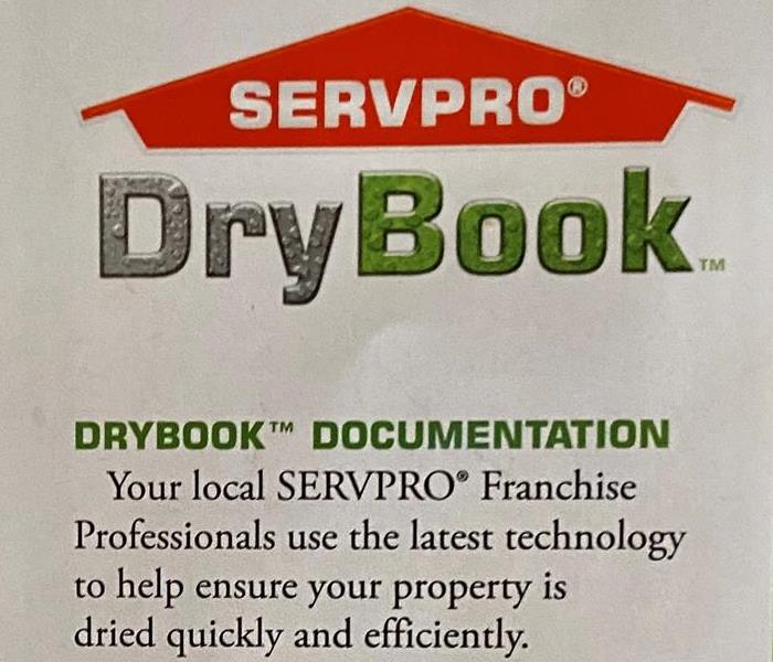 a graphic logo spelling SERVPRO DryBook 